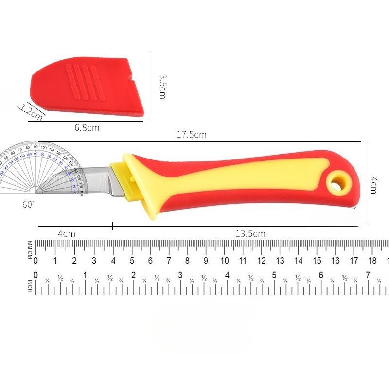 Multi-functional Plastic-handled Electrician's Knife, Cable Stripping Knife, Cable Cutting Tool for Wire Cutting.