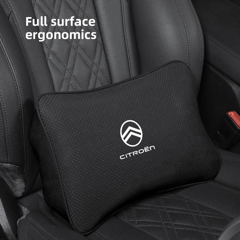 Neues Wildleder Autositz Kopfstütze Memory-Schaum Lendenkissen für Citroen C6 2CV VTS DS3 RD3 Cactus Saxo Jumpy C8 C-Elysee C15 CelyseeC6