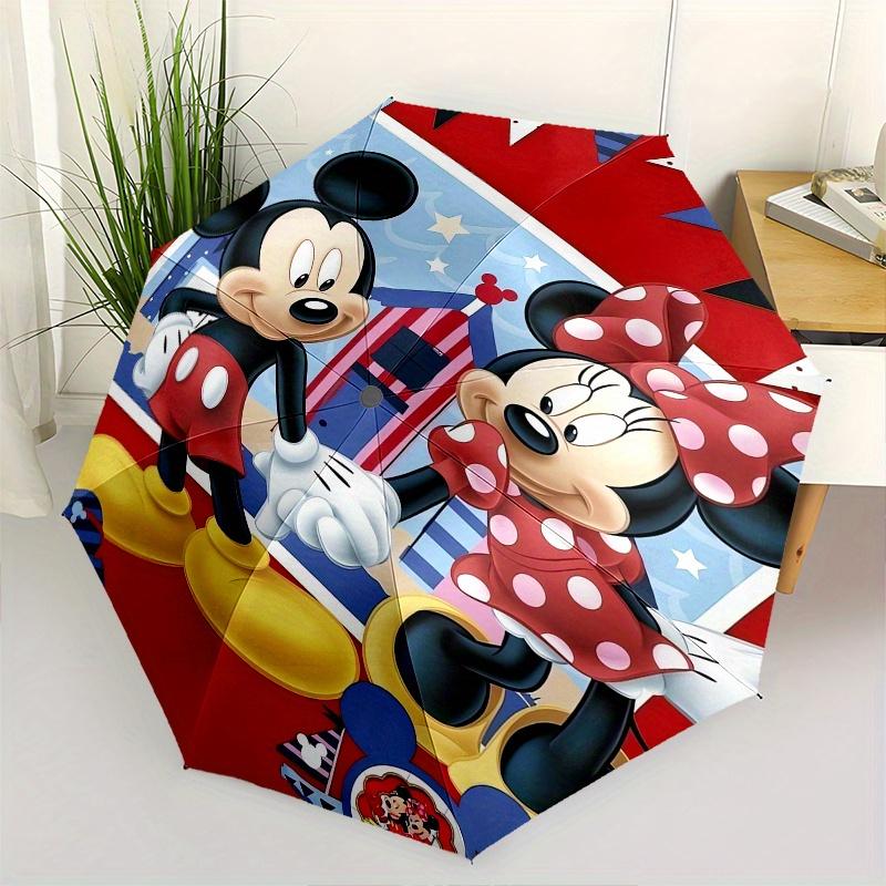 

1pc Mickey Mouse,Minnie Mouse Automatic Folding Umbrella: Compact 8-Bone Design Cartoon Outdoor Travel Companion, Business Umbrella, Christm