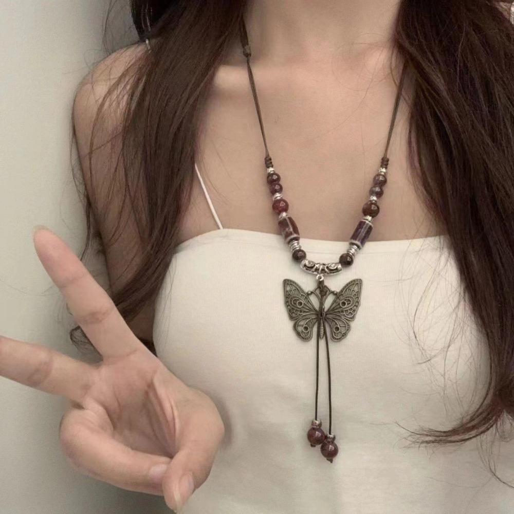 Tibetan Ancient Style Fringed Necklace Female Exotic Style Accessories Ethnic Style Retro Miao Neck Chain Jewelry