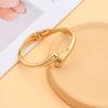 1 set of European and American fashion simple heavy metal temperament geometric ring smooth surface women's bracelet ring jewelry set