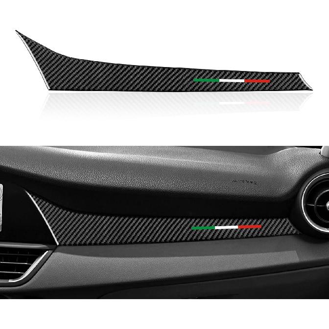 4PCS Car Inner Door Bowl Cover Trim Carbon Fiber Sticker Decal fits for Alfa Romeo Giulia Stelvio Tonale 2016 2017 2018      2024 2025 2026 Interior