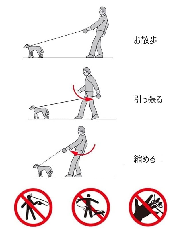 Retractable Lead for Medium and Large Automatic Lobster Claw [AliAman] Small, Dogs, Retractable, 8m, 50kg, Winding, Tape, (Gray)