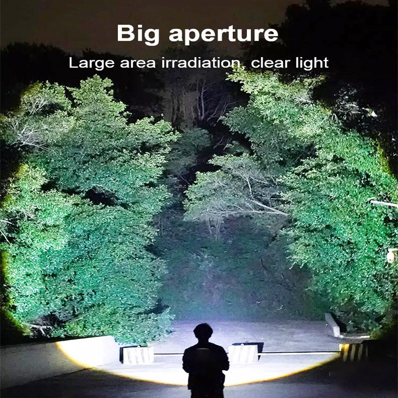 Super Bright Flashlight Powerful Rechargeable Torch High Power LED Flashlight Digital Display Torch Light Long Range Outdoor Hand Lamp