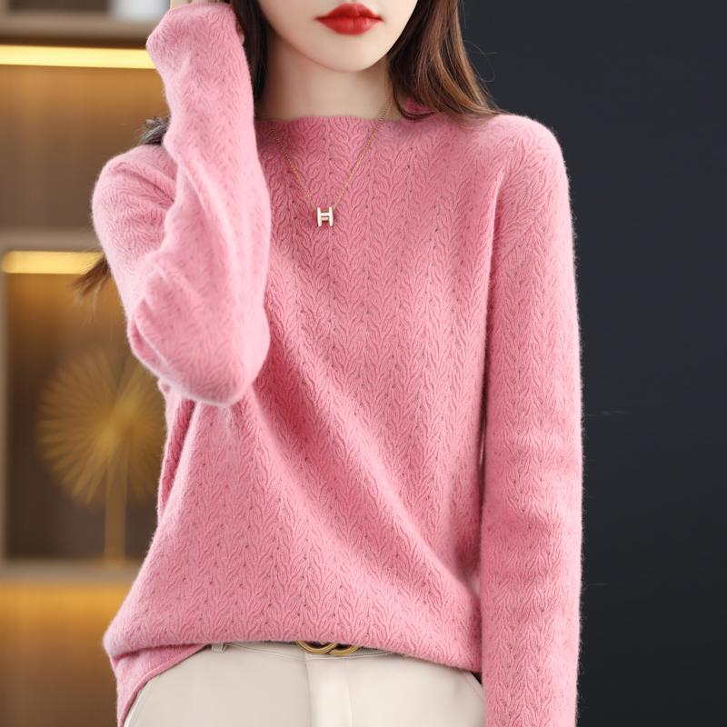 Women's Cashmere Sweater Qinghe Cashmere 30% Cashmere 70% Wool Women's Autumn and Winter Cashmere Sweater Soft and Warm