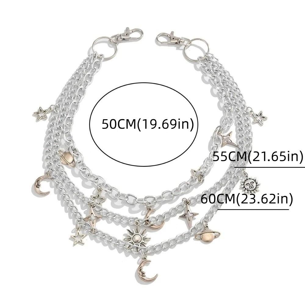 Neue Verstellbare Metall Hosen Gürtel Kette Y2K Sonne Mehrschichtig Taille Kette Trendiger Stil Cooles Design Hip-hop Stil Kette Party