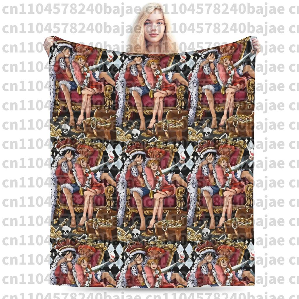 Ace Luffy Sabo One Piece Anime Blankets Flannel Awesome Warm Throw Blanket for Coverlet Autumn/Winter