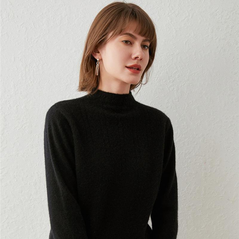 Semi-turtleneck sweater female slim autumn and winter new inner bottoming shirt long-sleeved pullover knitted sweater