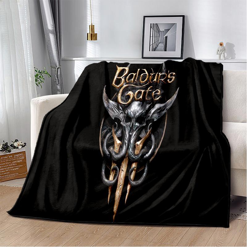 Baldur Gate3 Game Gamer Cartoon 3D Blanket,Soft Throw Blanket for Home Bedroom Bed Sofa Picnic Travel Office Cover Blanket Kids
