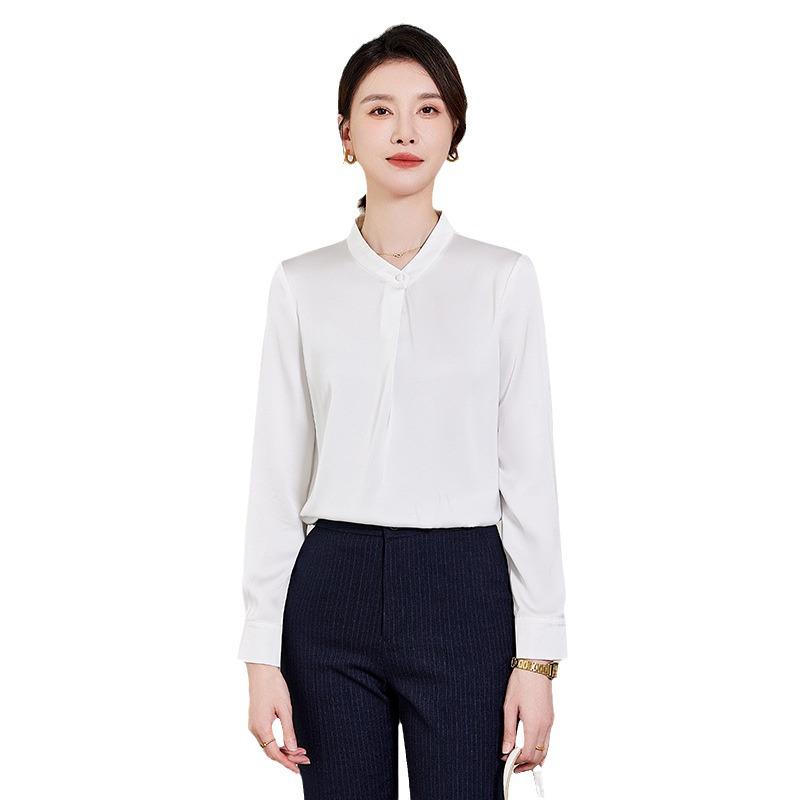 Women's Stand-Collar Long-Sleeve Chic Shirt - Spring & Autumn 2024