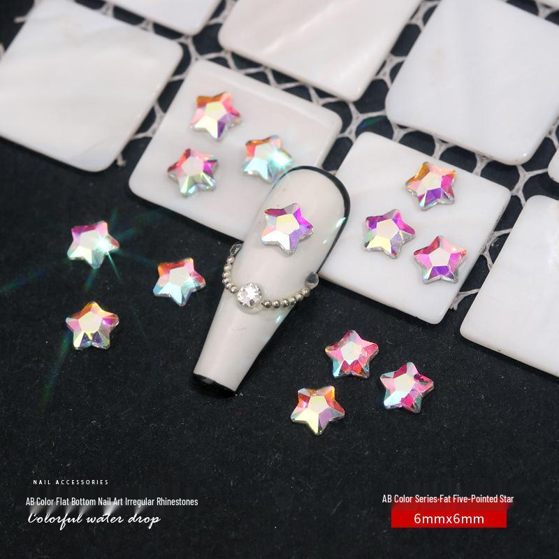 Pietre Nail Art: Diamante de sticlă AB irizate, Accente colorate cu fund plat pentru manichiuri