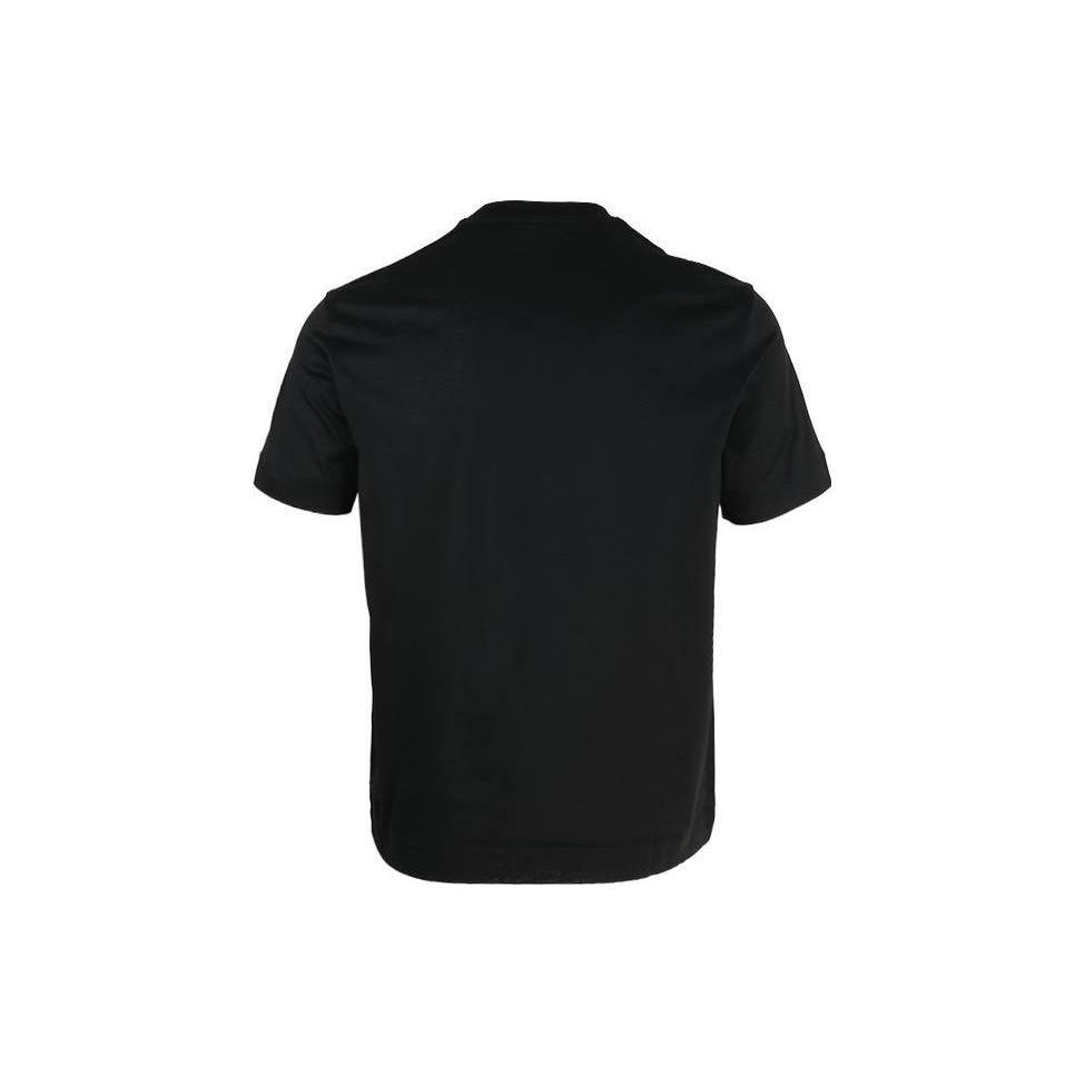 Emporio Armani SS23 Logo Embroidered Crew Neck Short Sleeve T-Shirt Men tops Black 3R1TZ3-1JSAZ-0999