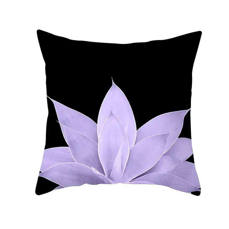 45x45cm Heart Charms Purple Geometric Pillow Case Peach Skin Ins Styles Cushion Cover Marble Aloe Vera Plant Home Decoration