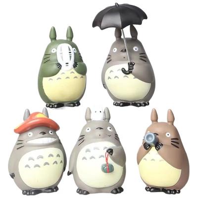 5pcs Cartoon Totoro Figure Mini Statue Cute Toys Room Ornaments Kawaii Figures Toy Kid Gifts Collecctibles