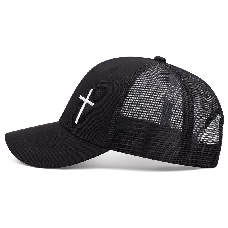 2026 New Fashion Cross Embroidery Baseball Cap for Men Women Fashion Hip Hop Trucker Cap Cotton Casual High-quality Net Hat