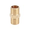 4-Point Dual Male Thread Antique Copper Pipe Extension Connector with Double Female Connection.