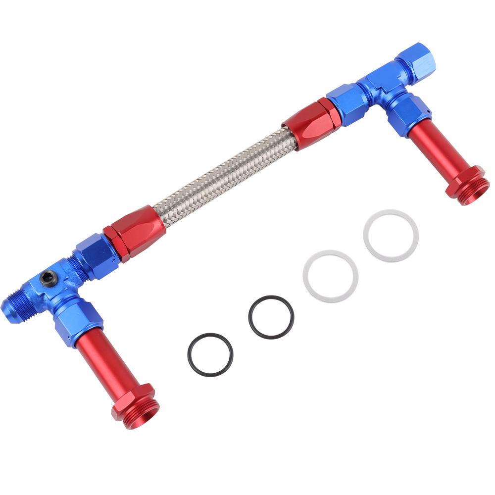 AN8 8AN Dual Feed Fuel Line Kit For Holley 4150 Carburetor Dual Feed Carb Fuel Line Stainless Steel Braided Hose auto parts