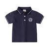 Boys Embroidered Polo Shirt Short Sleeve Cotton Casual Summer Top for Kids