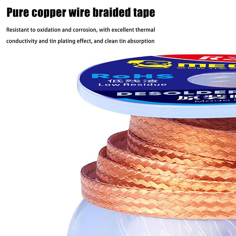 1 Piece Desoldering Braid Pcb Welding Rework Tool Mechanic Desoldering Wire Solder Wick Tin Remover 1.5 Meters Length