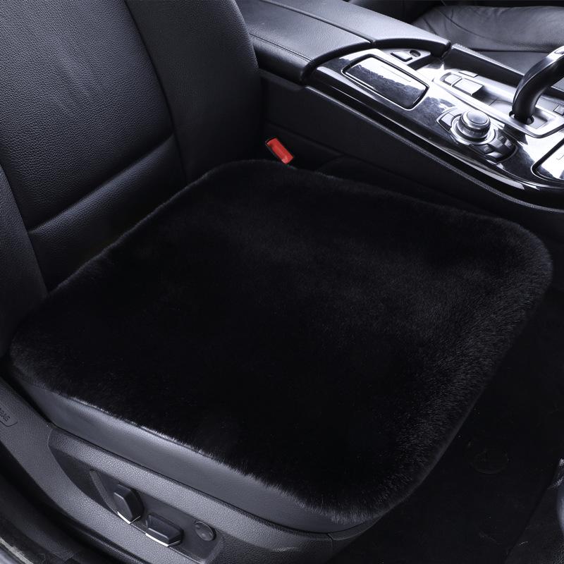 Plush Heated Winter Car Seat Cushion - Thickened Cotton, No Backrest, Single Square Pad for Front Seat