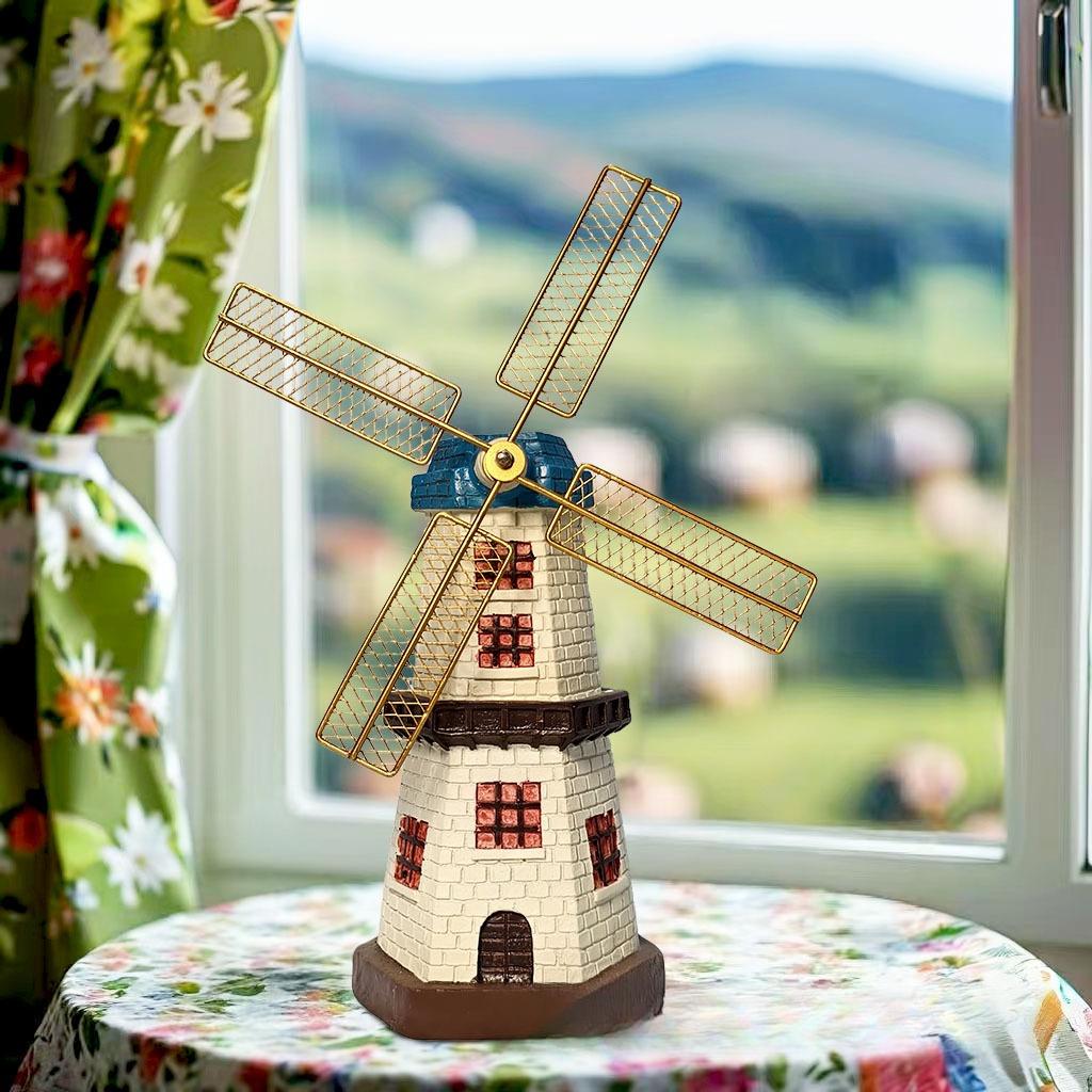 Money Bank Windmill Ornament European Retro Resin Handicraft Decorative Wine Cabinet TV Cabinet Living Room Study Xiaobai