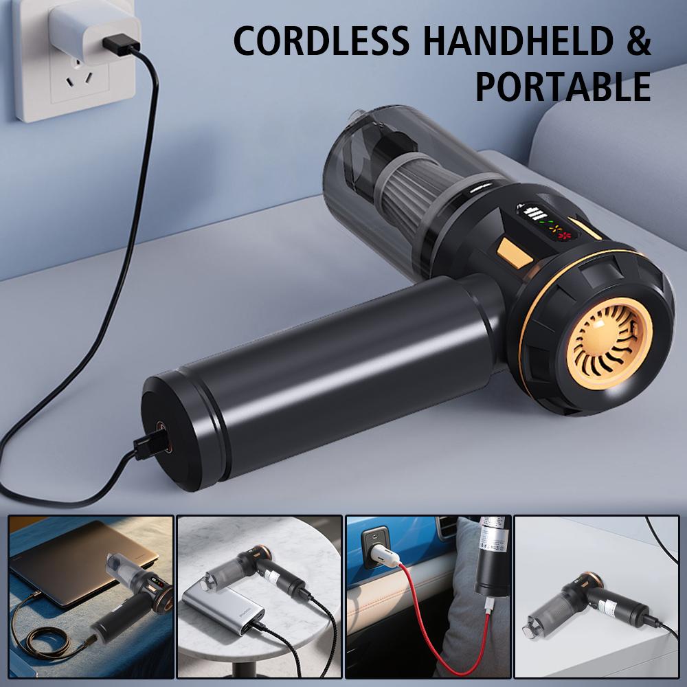2025 Turbo Jet Fan Handheld Vaccum Cleaners Car Hand Tools Wireless Strong Blowing/Suction Cleaner Quick Inflation Air Duster