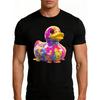 European Sizes Men's Duck Print T-Shirt - Colorful Duck Casual Round Neck Tee with Duck, Medium-Stretch Fabric Suitable for - Wear