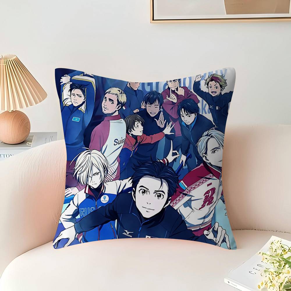 Аниме Y-Yuri on Ice Персонализированная наволочка Детская спальня Декор для бурной вечеринки Наволочка детский День рождения душ Подарок 16x16Inch