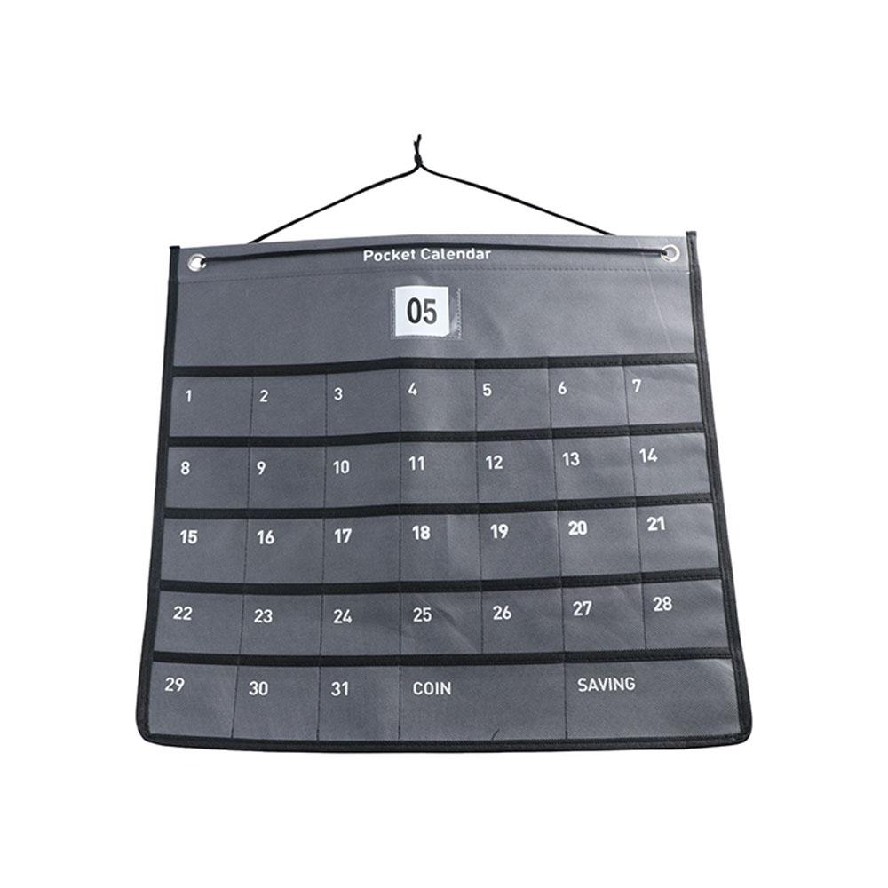 1Pcs Hanging Wall Mounted Numbered Chart Holder Storage Bag With Pockets Calendar Bag