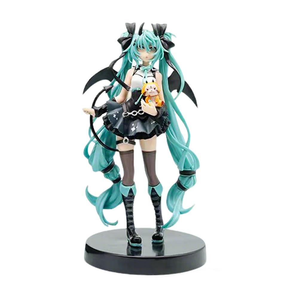 19CM Anime Hatsune Miku Little Devil Raccoon Kawaii PVC Action Figure Model Toy Desktop Decoration Cute Holiday Gift