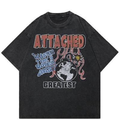 Streetwear Unisex T-Shirt Cotton Washed Black Tshirt Unisex Tops Tees Summer Short Sleeves T Shirt