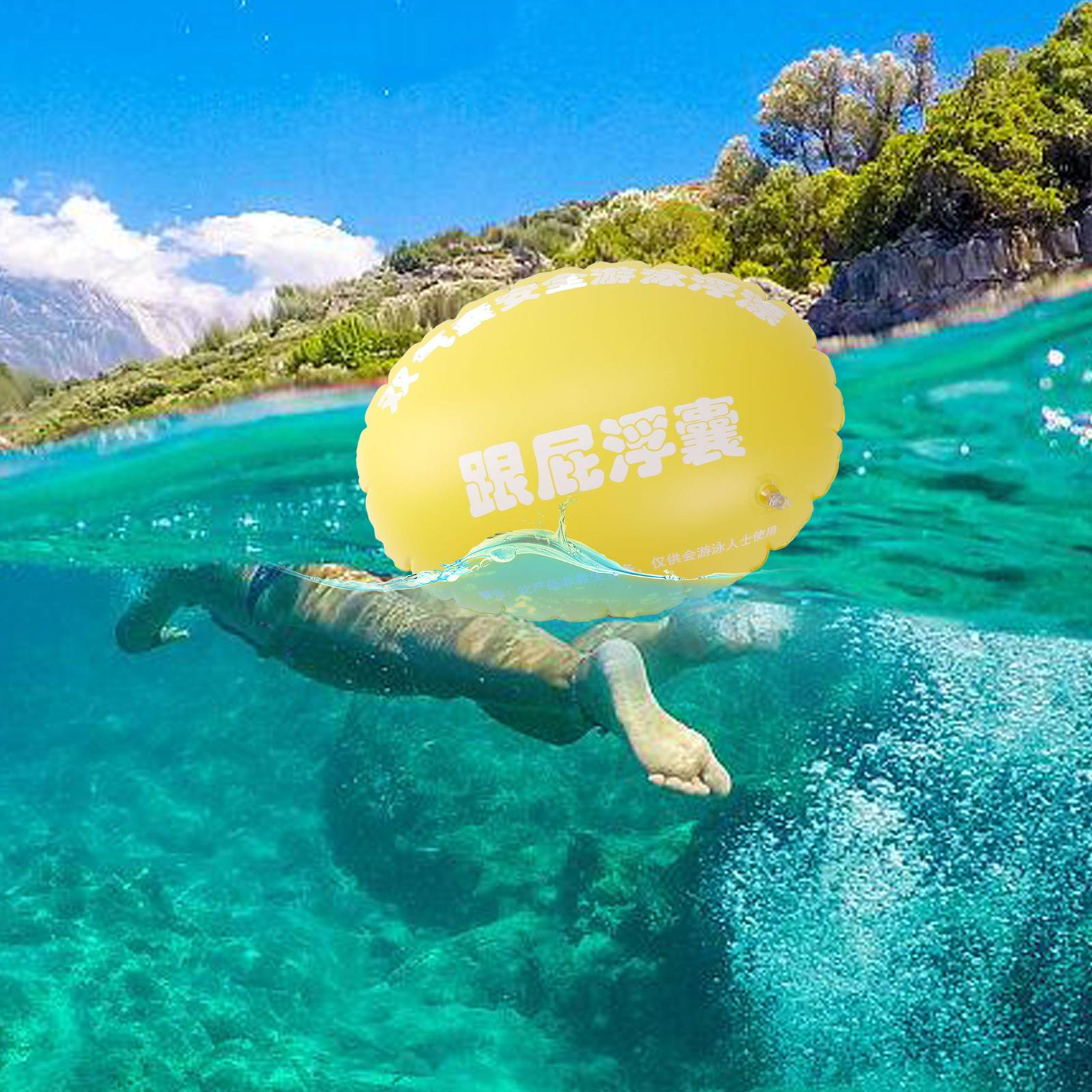 

Swim Buoy for Open Water Swimming Belt Bubble Float Triathletes Boaters yellow