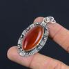 Anniversary Gift For Her Natural Carnelian Gemstone Pendant 925 Sterling Silver