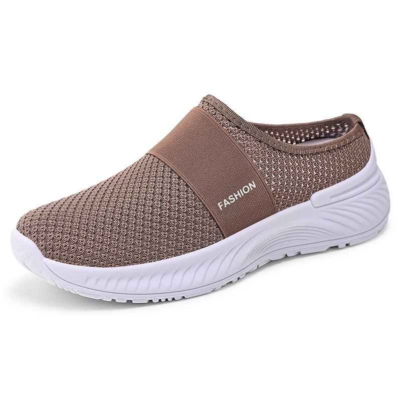 Women's Shoes Toe Caps Semi-flat Shoes Breathable Casual Shoes Slippers Single Shoes