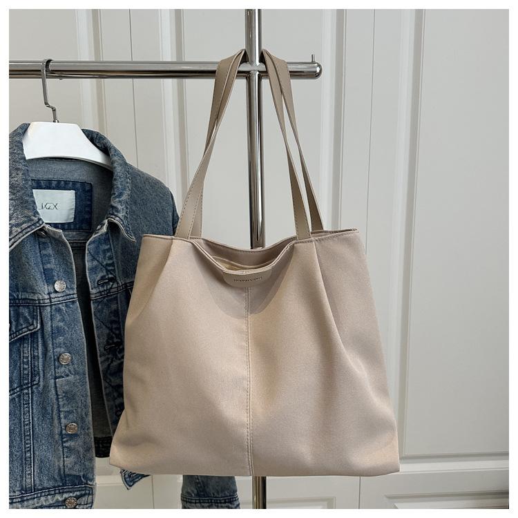 

Модная летняя новая однотонная нейлоновая большая вместительная простая повседневная литературная тканевая сумка на плечо хаки