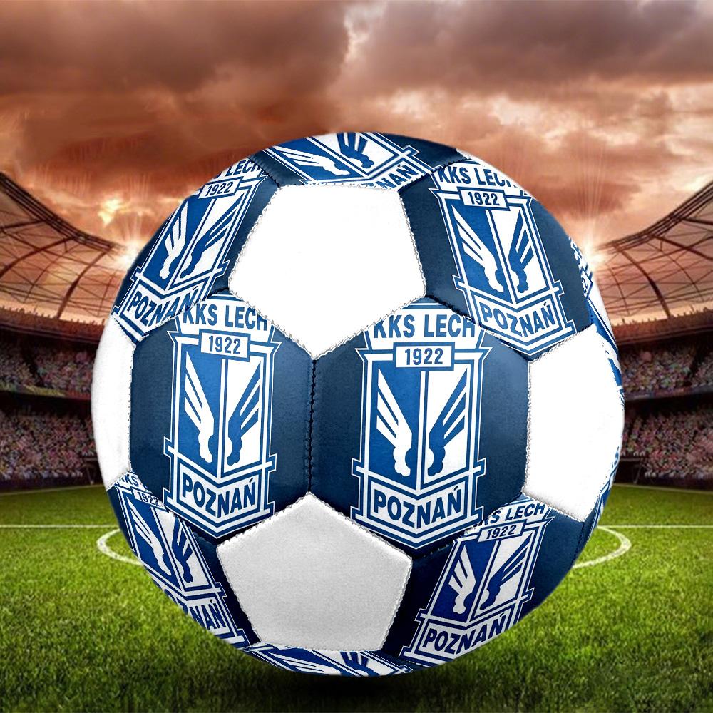 1PC Lech Poznań logo size 5 soccer ball PrahaIndoor Soccer Ball Colorful All Ages Machine Stitched PVC Competition Ready Durable High-Bounce