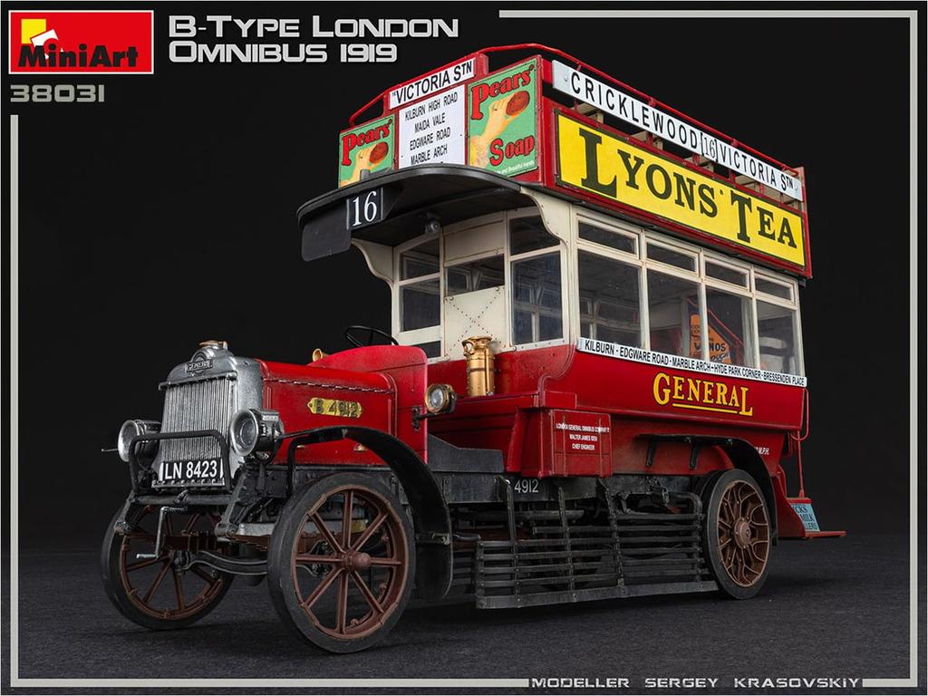 MiniArt Scale London Bus Type 1919 Plastic MA38031 1/35 Double-Decker B, Model,