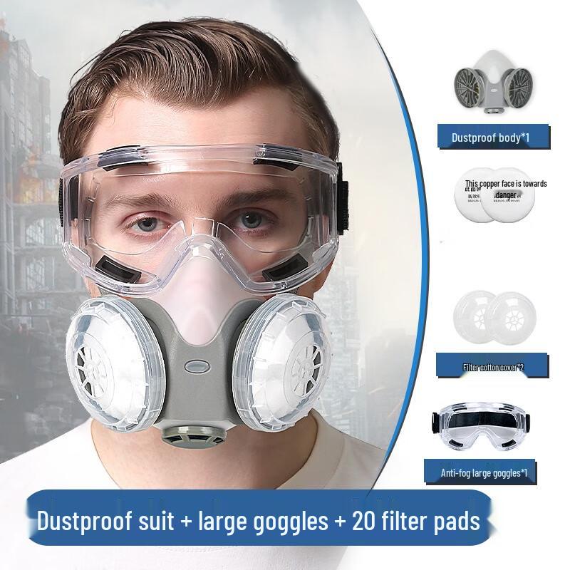 Longchan DJ908 Industrial Anti-Dust Mask with Anti-Fog Goggles
