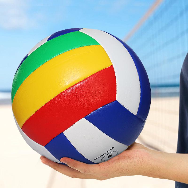 PVC Soft Volleyball - Size 5, Machine-Sewn for School Competition and Training