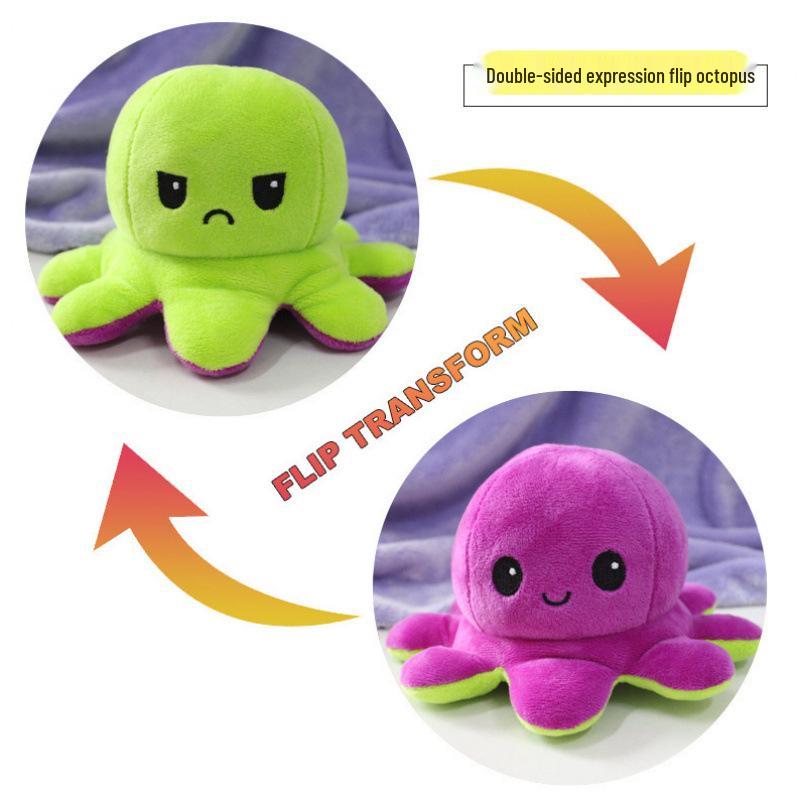 Reversible Double-Sided Octopus Plush Toy
