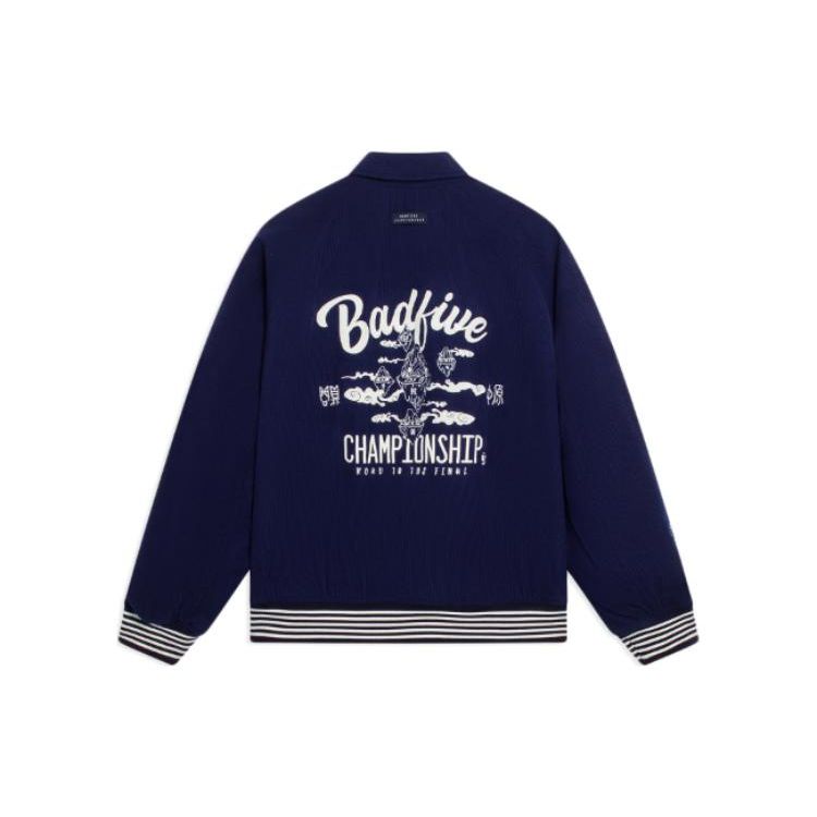 Li Ning Badfive Basketball Series Logo Button Long Sleeve Jacket Men Jacket Blue AJMS109-1