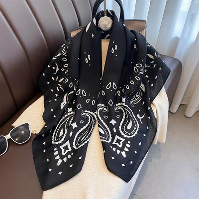 90X90Cm Retro Square Shawl Scarf Cashew Flower Printed Handkerchief Scarf Women Bandana Headscarves