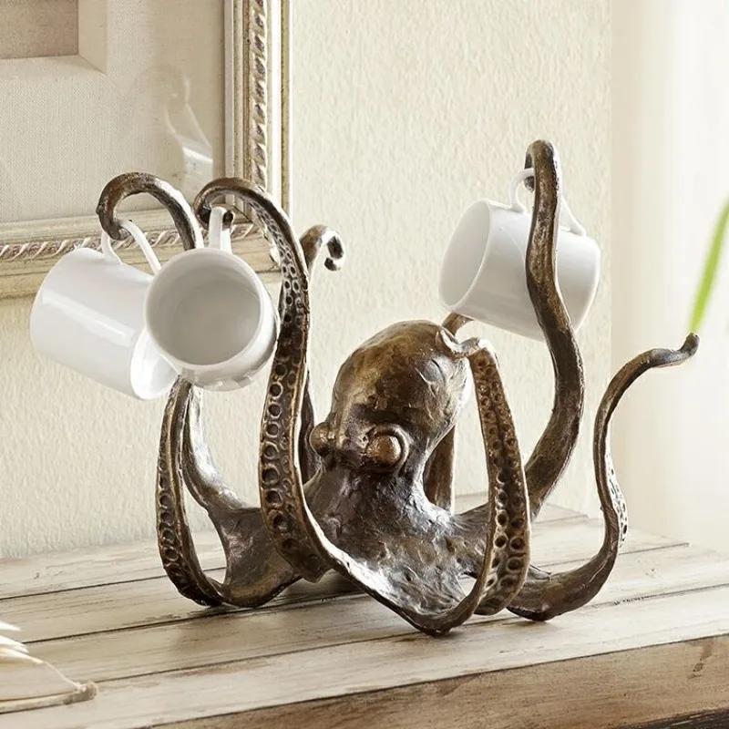 

Giant Octopus Monster Sculpture Desk Decoration Ornaments Octopus Marine Creatures Statue Resin Crafts Vintage Home Decor