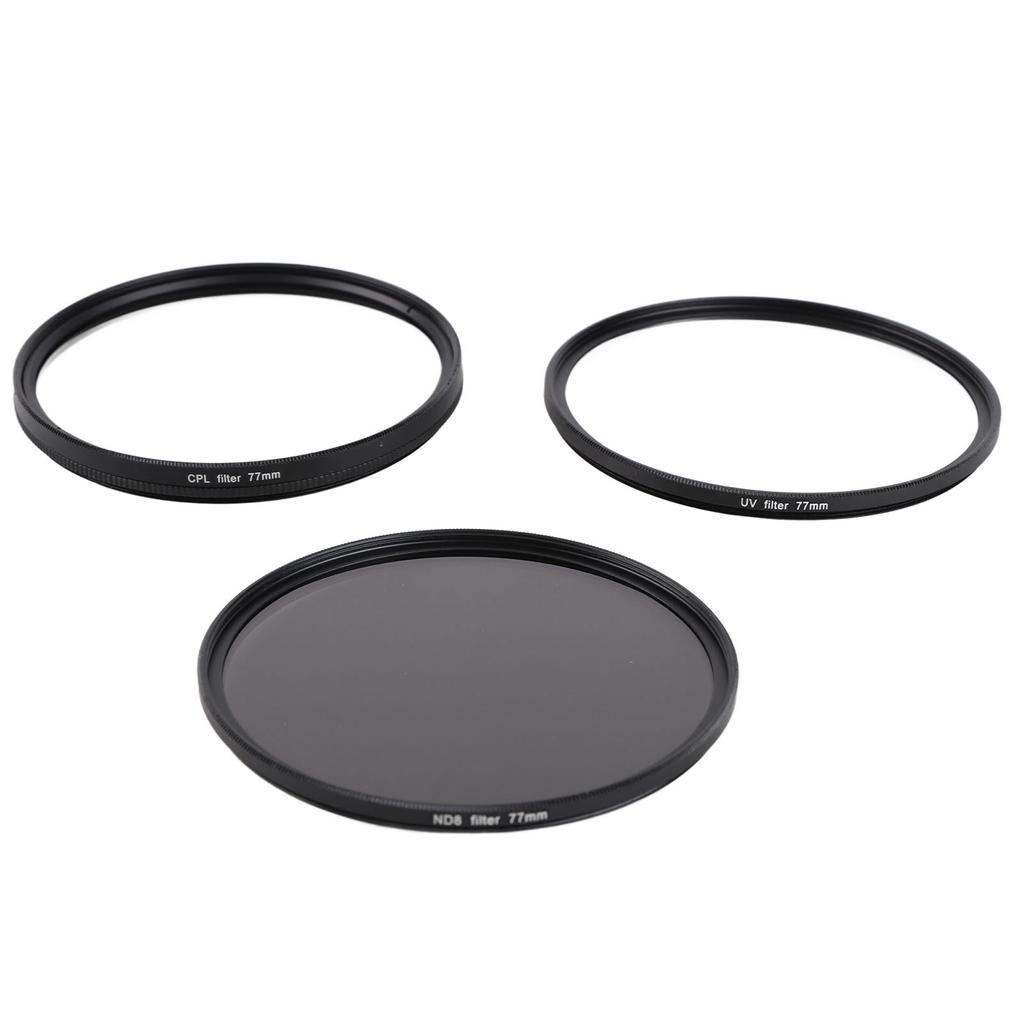 3 In 1 Camera Filter Set UV CPL ND8 Optical Glass Aluminum Alloy Anti Fingerprint DSLR Camera Lens F