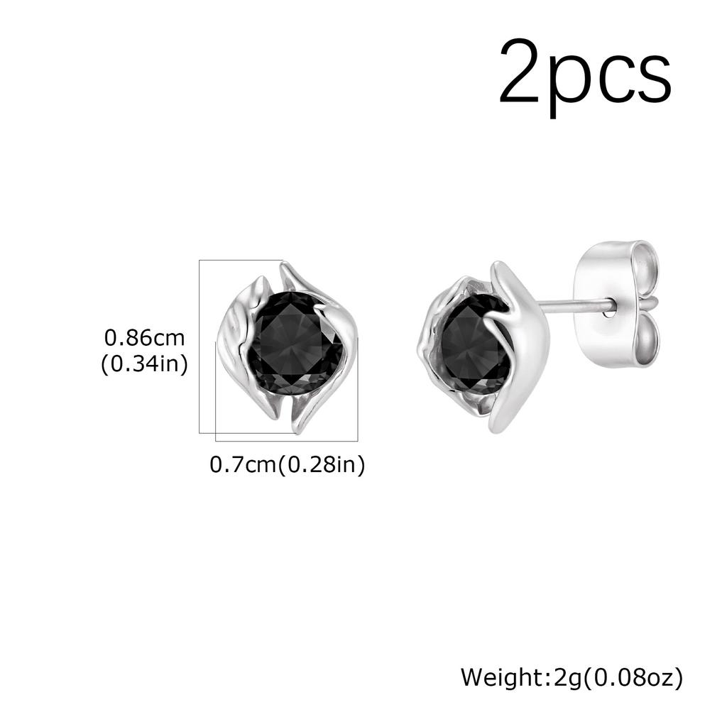 Geometric Small Stud Earrings for Men, Hypoallergenic Metal Zircon Earrings, Hip-hop Rock Piercing Jewelry Gifts