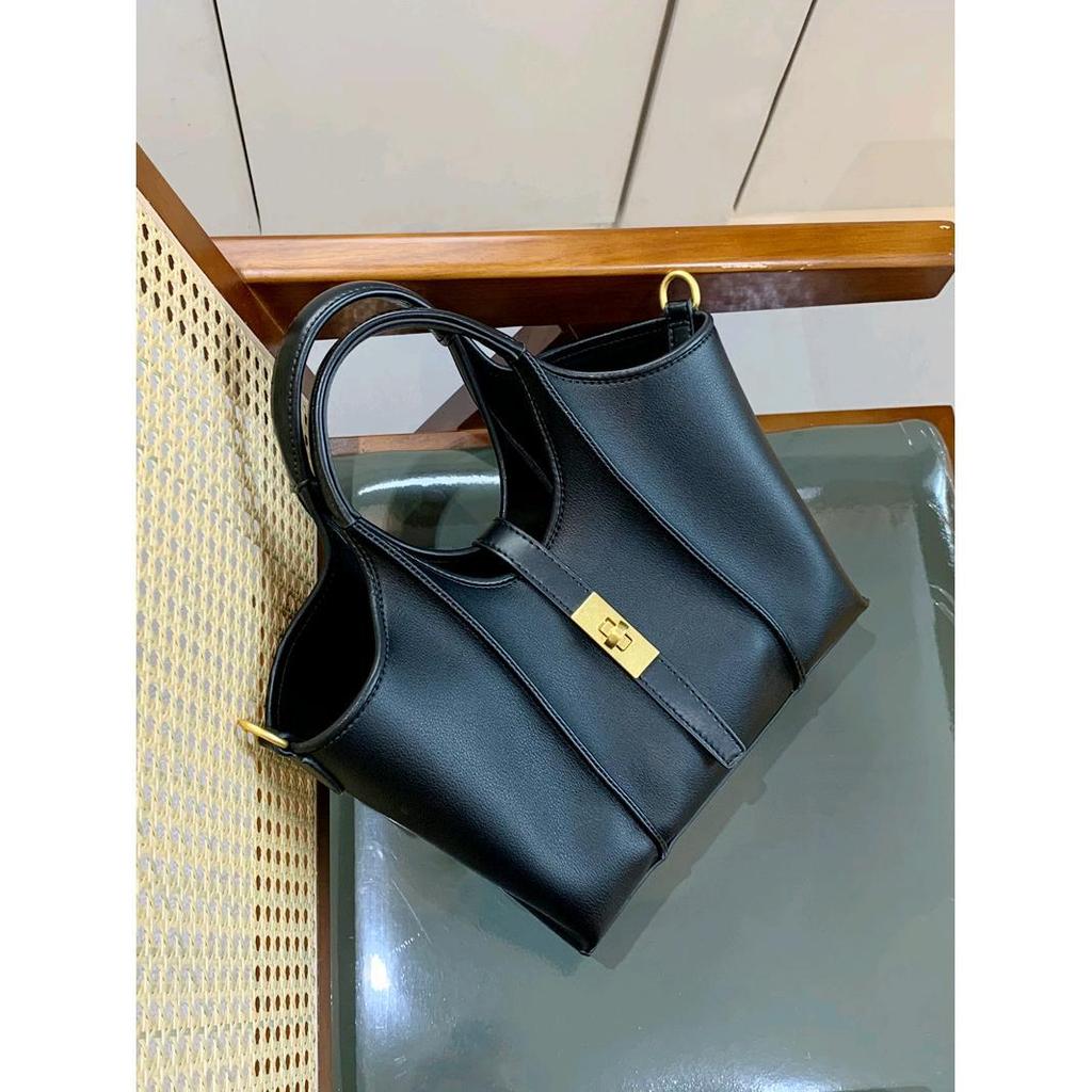 Women's Vegetable Basket Standard Cloth Bag Large Capacity Niche Design PU Sub-mother Bucket Bag