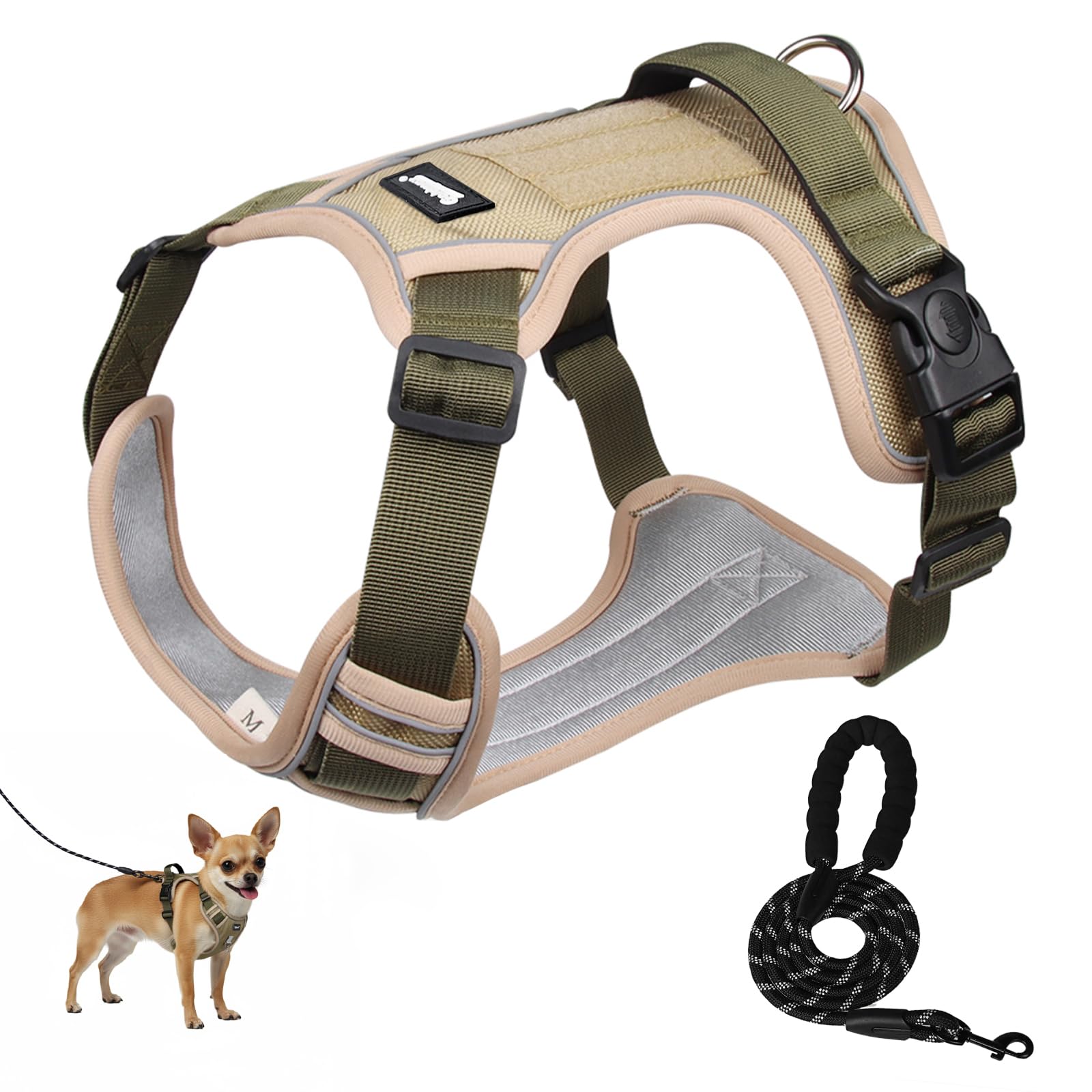 

Dog Harness Set for Small and Designed to prevent slipping out or includes a breathable mesh and 1680D Oxford reflective for nighttime easy to put