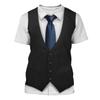 Funny Men's Pirate Costume 3D Print T-Shirt Skull Pirate Uniform Fake Outfit Graphic Short Sleeve Halloween Party Tee Tops