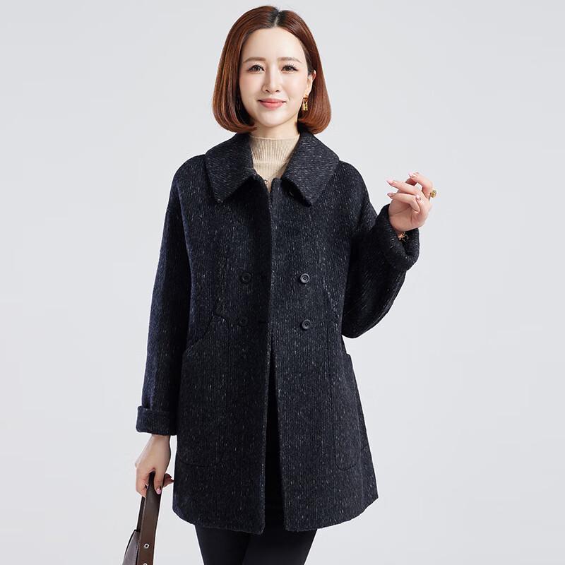 

Женское двубортное короткое шерстяное пальто L