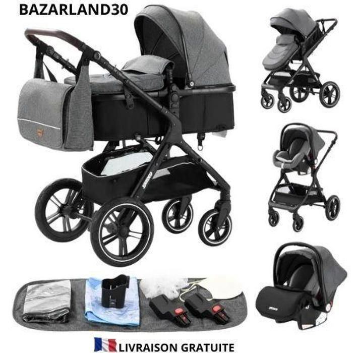 BAZARLAND30.Poussette 3 en 1 Bébé